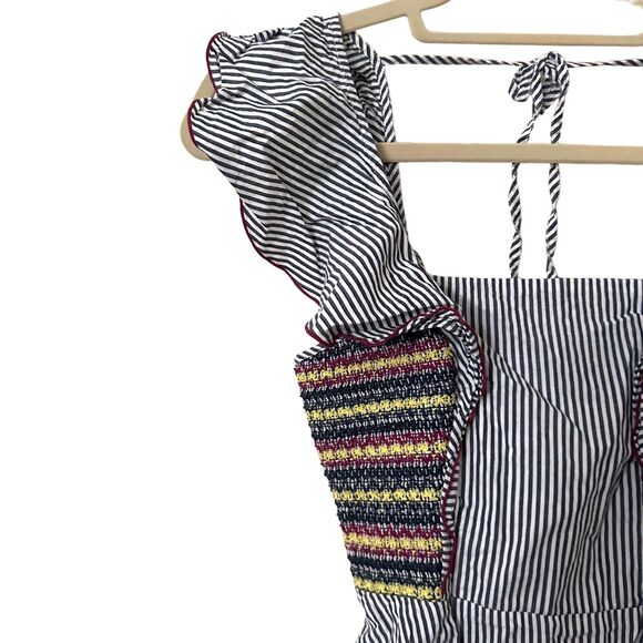 PARKER Striped Flutter Sleeve Blouse‎ Sz XXS - Picture 3 of 5